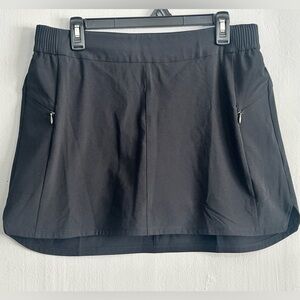 Black Athletic Columbia Skort with Zipper Pockets /Elastic n Pull String Waist